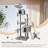 Globlazer Heavy Duty Cat Tree, 70 inch Sturdy Cat Tree for Indoor Cats Extra Large Cat Tower with Scratching Post, Hammock, Cat Condo for Adult Cats Kittens, F70 Pro, Light Grey #4