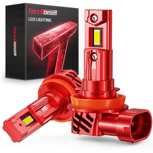 Image of Torchbeam H11 Bulbs Kit,45000 LM, 800% Superior Brighter H11 /H8 /H9 Fog Bulbs, [Build-in Canbus Decoder] 6500K Cool White Light with Fan, Plug and Play, Pack of 2