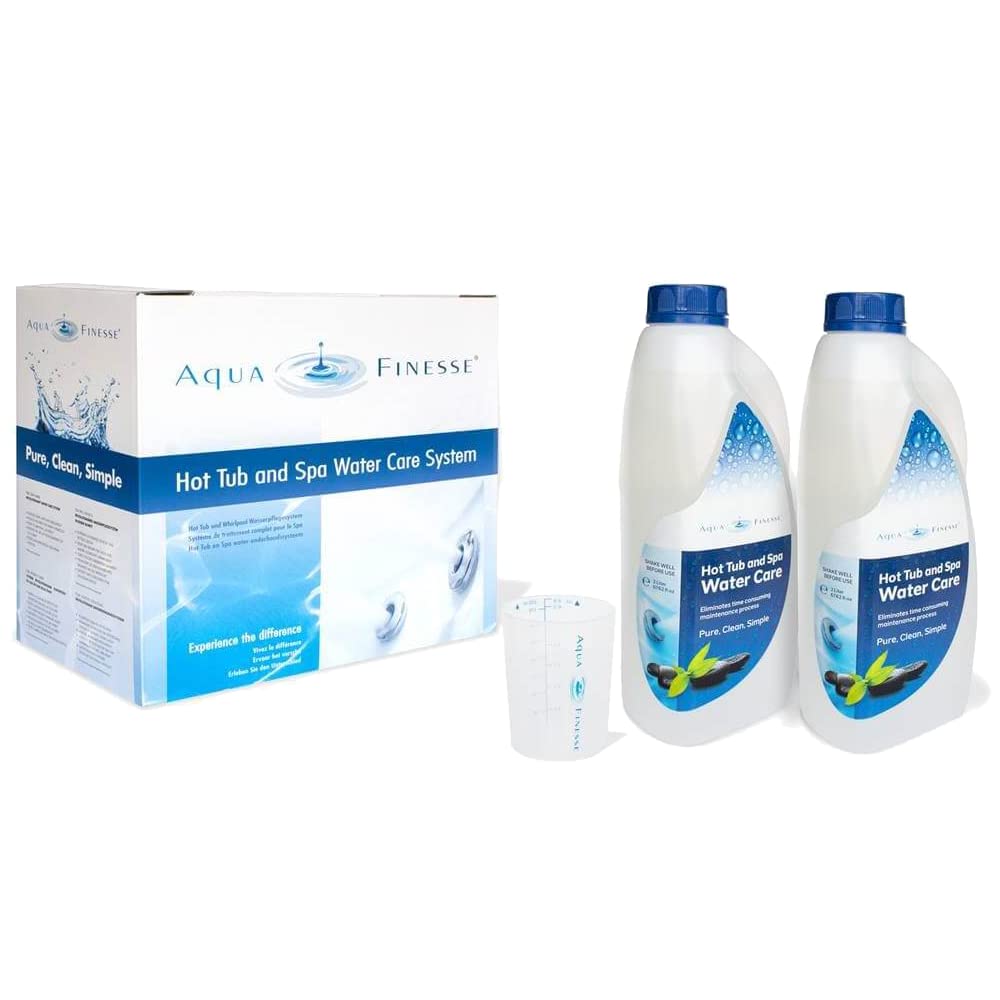 AquaFinesse Wasserpflegeset Verkaufsbox + Calhypo anorganisches Chlorgranulat Whirlpool Wasserpflege aqua finesse hot tub spa water care system all in one Pflegemittel Wasserpflege set