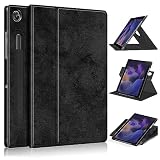 for Samsung Galaxy Tab A8 10.5 inch SM-X200/X205 Shockproof Smart Tablet Cover Case,360°Multi- Viewing Angles Stand Folio Hard PC Back Shell with Auto Wake Sleep(Black)
