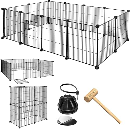 Recinto Modulare Per Cani E Gatti AQPET - 8 Pannelli 60x60cm Con Rete Parasole - Foto 14