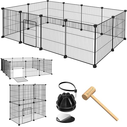 KESSER® Recinto Exterior para Conejos de Malla metálica XXL, Incl. Puerta, recinto para Animales pequeños, Corral para cobayas, Corral Libre, Jaula para Animales pequeños