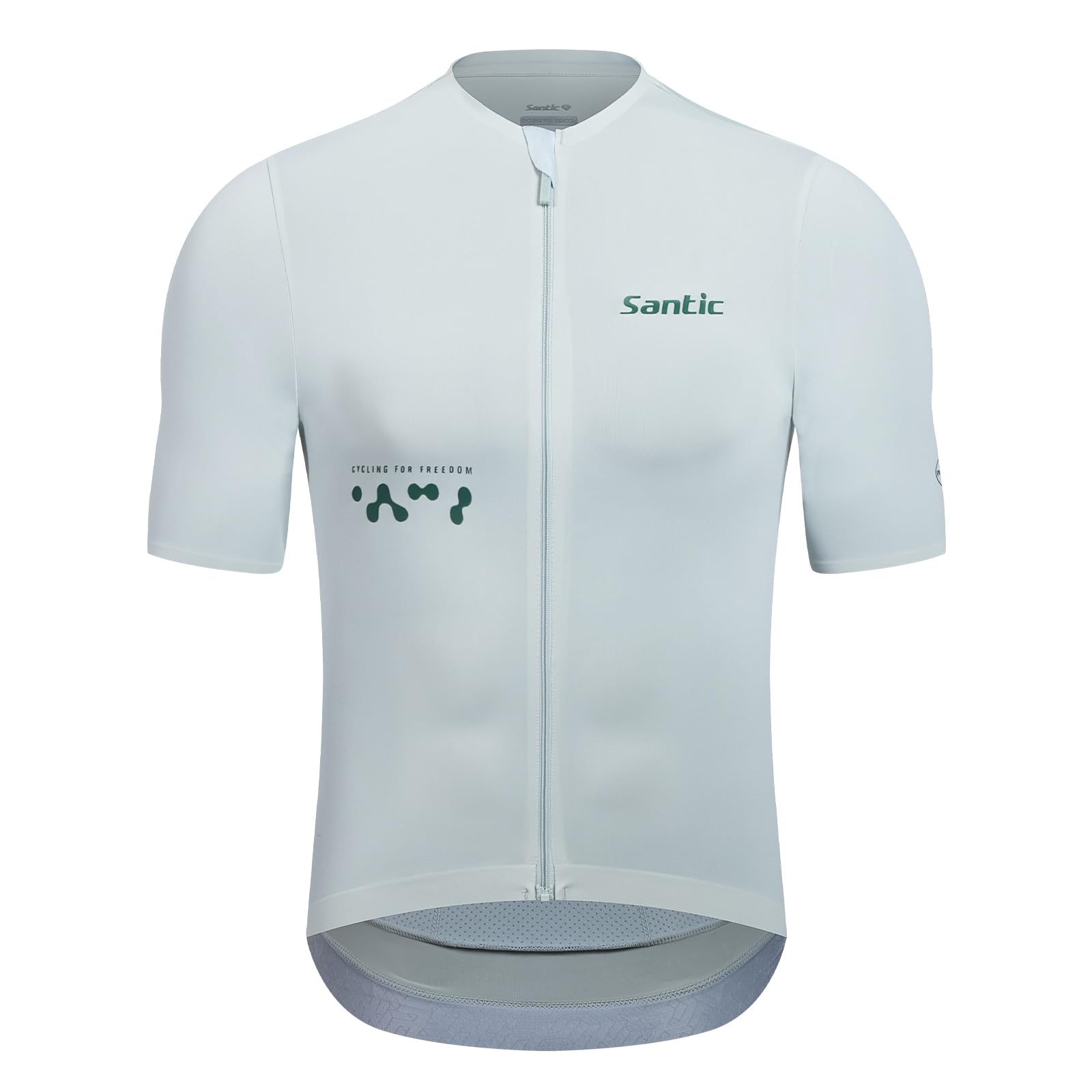 Santic Men's Cycling Jersey Short Sleeve Tops Bicycle Bike Shirt Full Zipper UPF 50+ Bicycle Jersey with Pockets