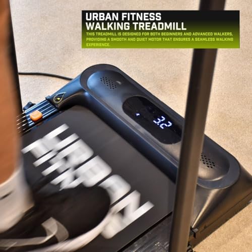 Urban Fitness Walking Treadmill Pad, Foldable Under Desk Model with Speed Range 1-8 km/h, LED Display, Quiet Motor, Compact Home Use with Remote Control, Black - Image 3