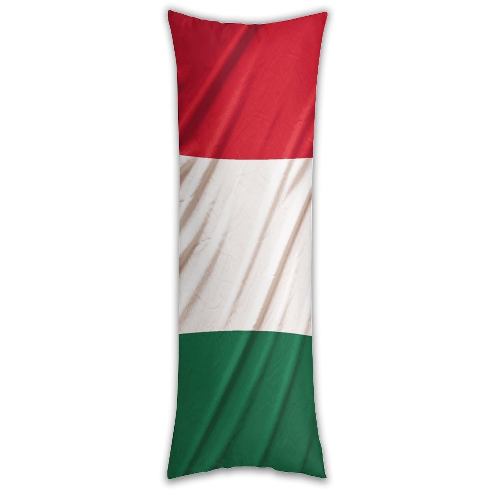Italy Flag Pillow Cases Breathable Vertical Long Pillowcase Body Pillowcase with Hidden Zipper Closure Soft and Cozy Pillow Cover 20x54 Inches for Bedroom Couch