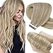 Hetto Blonde Tape in Hair Extensions Real Tape in Human Hair Extensions #17 Dirty Blonde Highlight with #23 Light Blonde 20pcs 12 Inch 40g Remy Double Sided Tape in Blonde Hair Extension