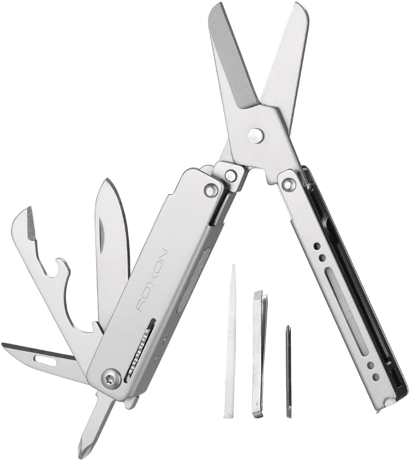 ROXON M3 13 in 1 Mini Multi Tool EDC Knife And Scissors with Toothpick & Tweezers Practical Small and Exquisite Multitool