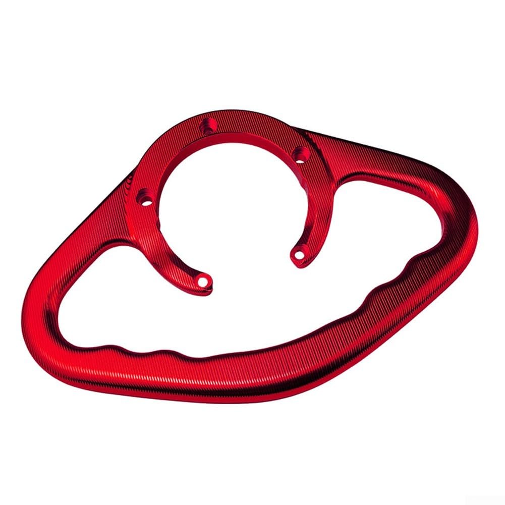 Maniglia posteriore per serbatoio del carburante per moto, in alluminio CNC, con scanalature antiscivolo, compatibile con nero (rosso)