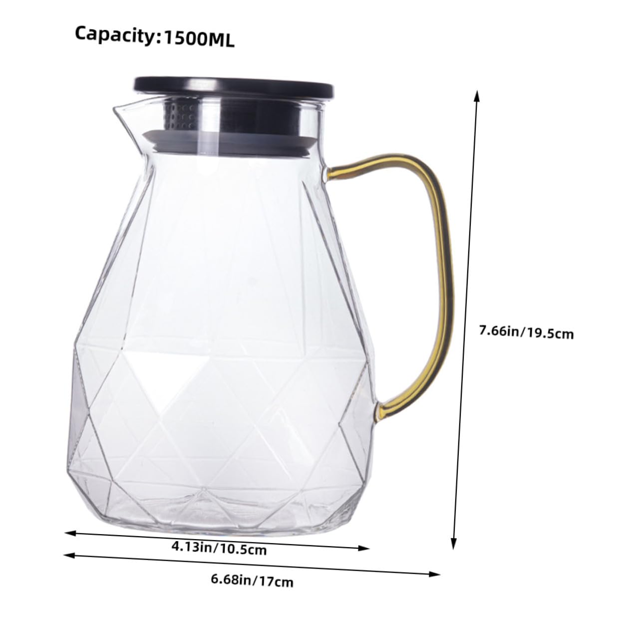 Jarra de Grande con Tapa de Acero Inoxidable Jarra para Agua Fría y Té Helado con Asa Ergonómica y Antigoteo para Bebidas Frías y Calientes el Hogar
