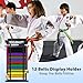 OGANAZI 12 Belts Karate Belt Display Rack with Personalized Stickers, Taekwondo Belt Display Holder with Bamboo Trophy Rack, Felt Martial Arts Belts Display Holder for Taekwondo Karate BJJ Gifts,Black