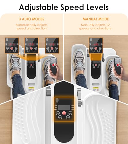 Image of Under Desk Elliptical Machine for Senior, Quiet Motorized Leg Exerciser with Smart Remote, Pedal Exerciser with Adjustable Speeds for Auto /Manual Modes, LCD Monitor, Easy to Use for Home Office