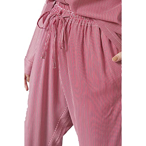 Image of INSENSE by Shoppers Stop Stripes Rayon Regular Neck Womens Top and Pyjama Set