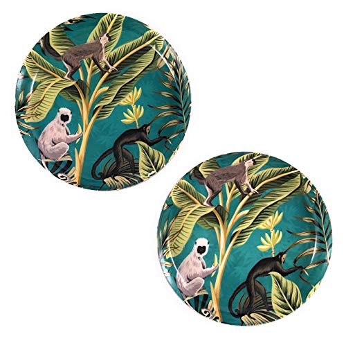 Marzoon Lot de 2 assiettes décoratives en métal avec motif jungle Dessous doré 12,5 cm Cover