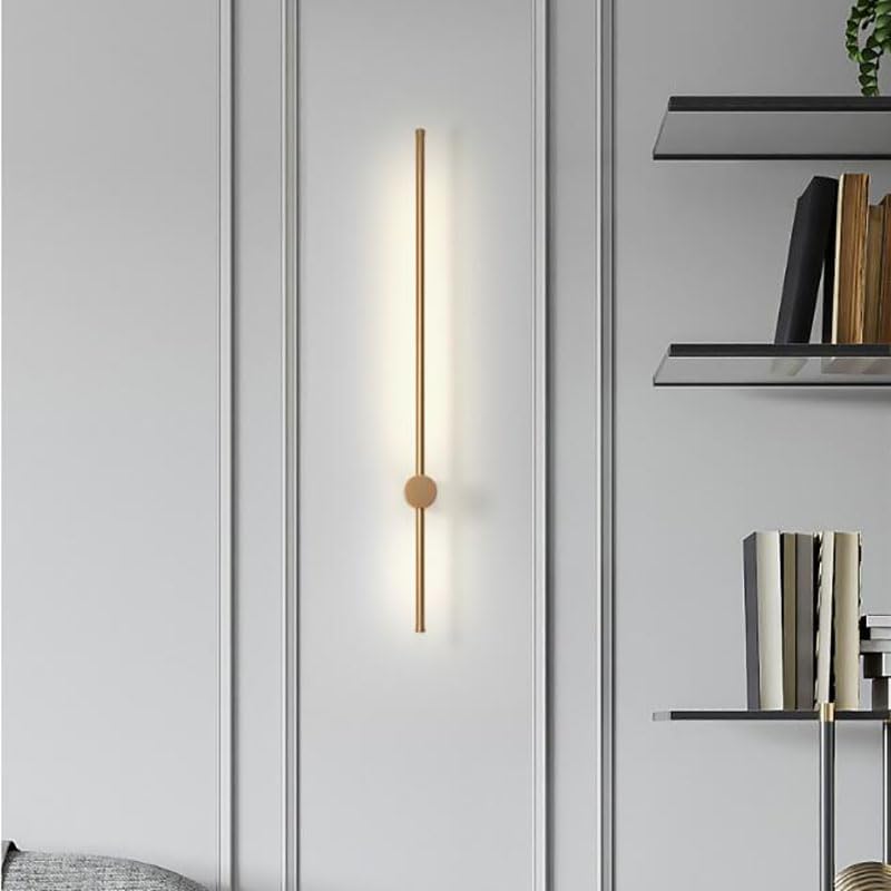 Lampada da Parete Moderna a LED Color Oro per Bagno - Rotante a 350°, Finitura a Specchio Spazzolato, Luce Bianca Calda, Elegante complemento d'arredo per bagni e Altri Ambienti (1
