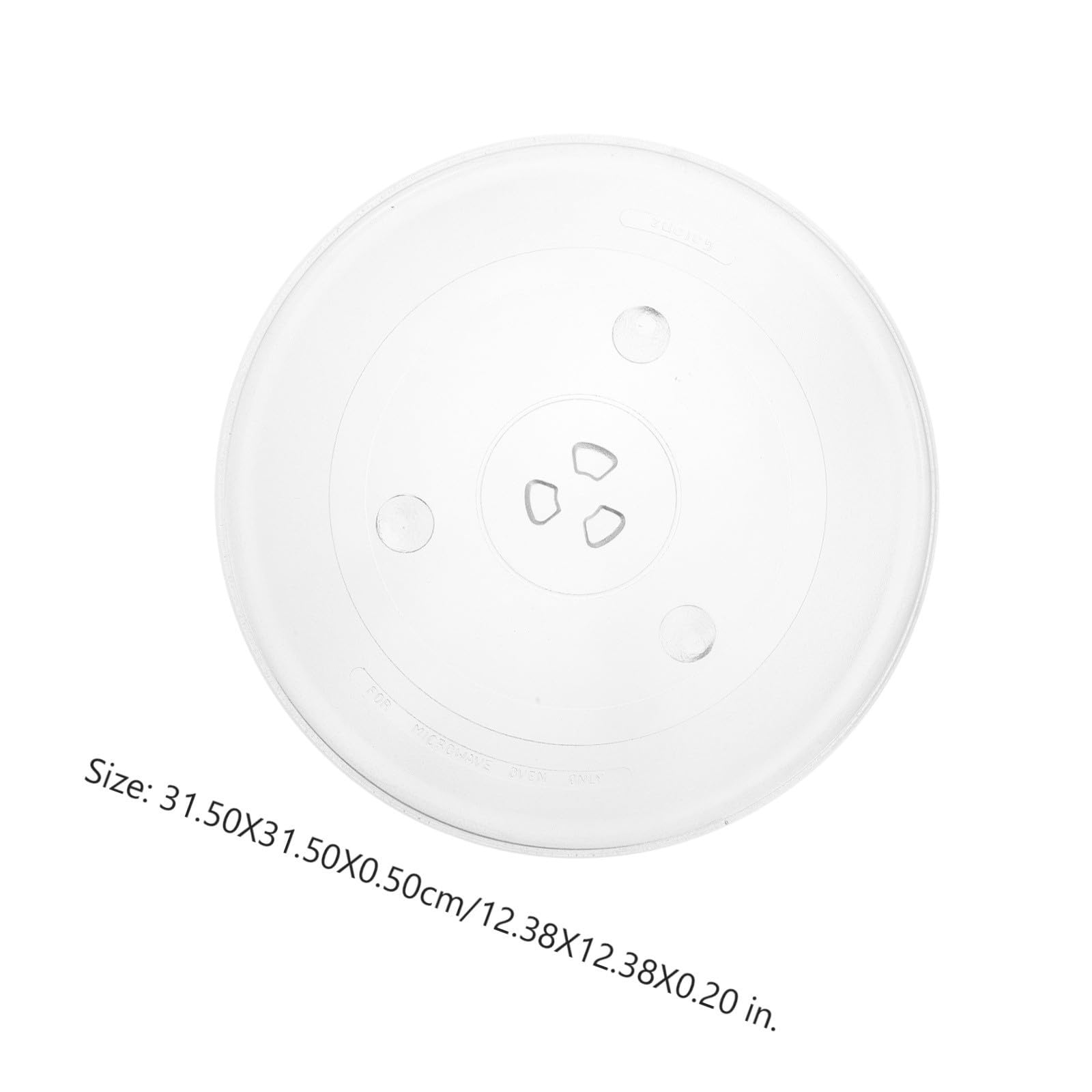 Plato Giratorio de Vidrio Grueso, Blanco, para Microondas