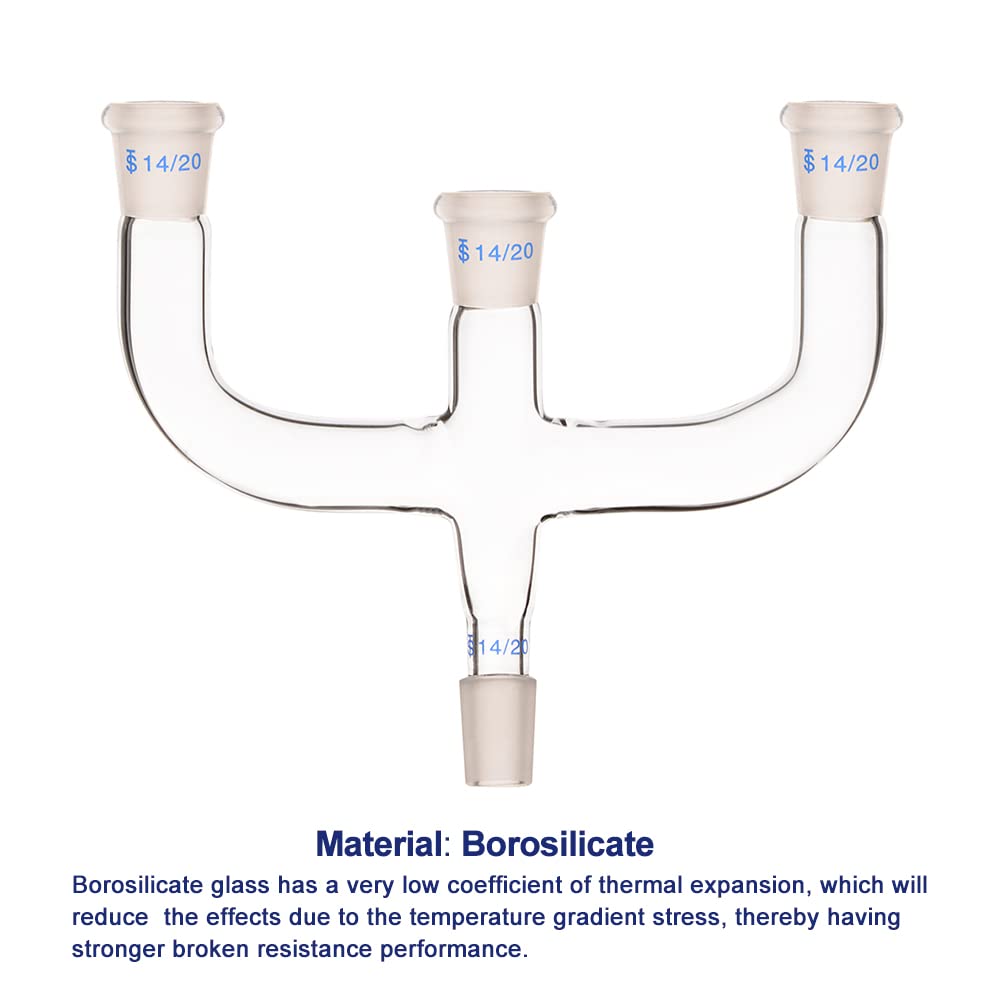 Labasics 4 Way Claisen Distillation Adapter with 14/20 Joints Connecting Adapter Lab Supply — Amazon image 3