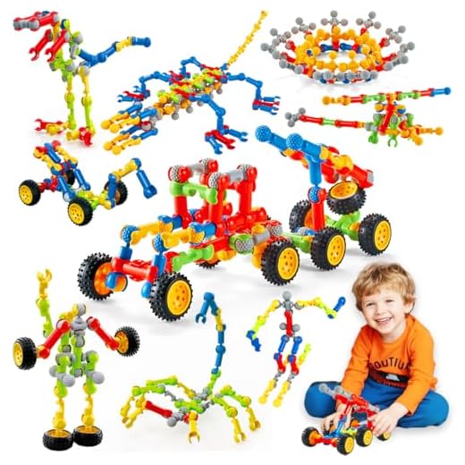 Huaker Kids Building STEM Toys,125 Pcs Educational Construction Engineering Building Blocks Kit for Ages 3 4 5 6 7 8 9 10 Year Old Boys and Girls,Best Gift for Kids Creative Games & Fun Activity