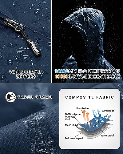 Image of Outdoor Ventures Packable Rain Jacket Women Waterproof Raincoat with Hood