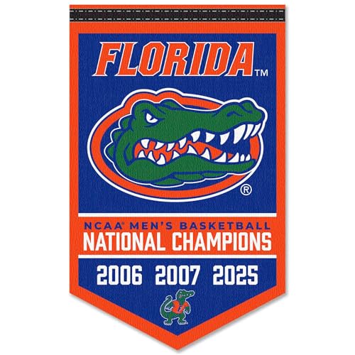 Florida Gators 3 Time College Basketball National Champions Banner