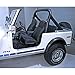 Rugged Ridge 13401.15 Seat, High-Back, Front, No-Recline, Black Denim; 76-02 CJ/Wrangler