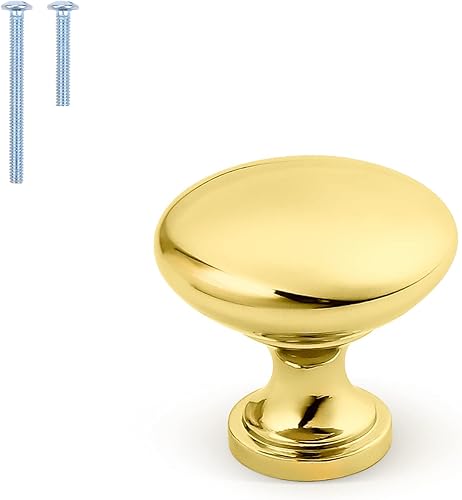 Orger Paquete de 30 herrajes dorados para gabinetes de cocina, pomos redondos de latón, pomos de puerta de gabinete de aleación de zinc, manijas de