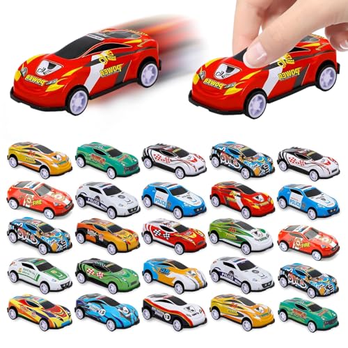 Coches Pequeños para Niños 24 Piezas Mini Coches de Juguete de Metal Coche de Juguetes de Retroceso Ideales para Niños de 3 a 8 Años, Juegos de Carreras y Actividades Familiares