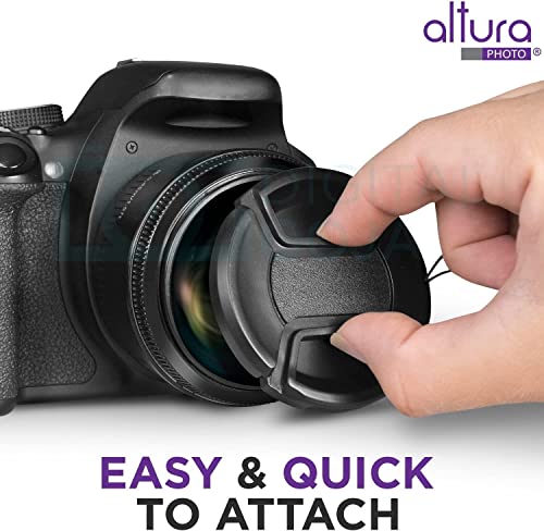 Altura Photo Tapa para Lente 55mm, Cover para Lente Nikon 18-55mm, Pack de 2 | Protege tu lente de polvo y arañazos para cámaras serie Nikon D3400, D3500, D5300, D5600 miniatura 4