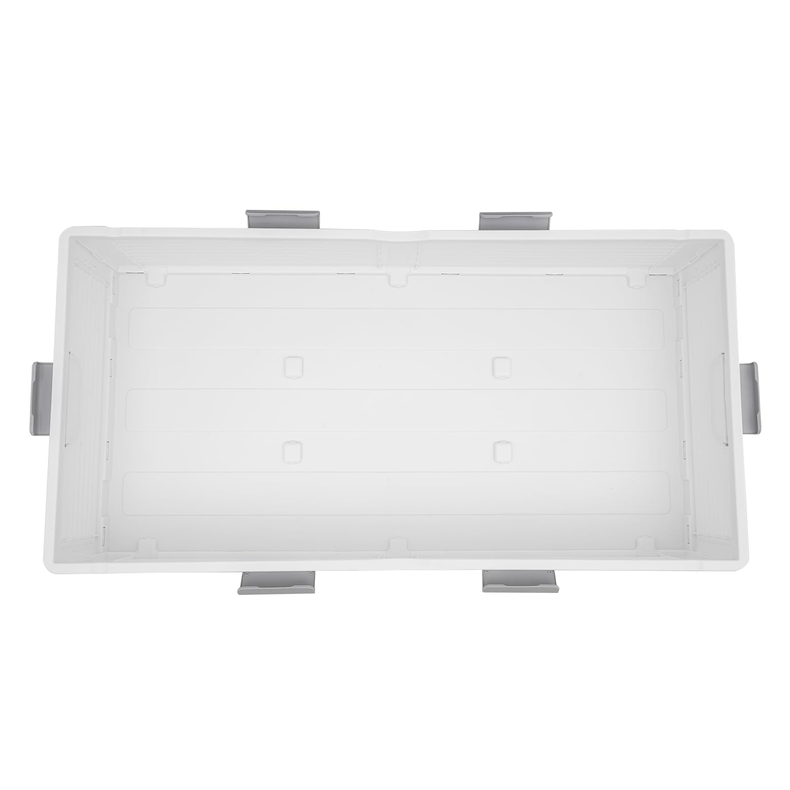 Aufbewahrungsbox mit Deckel, Unterbett Aufbewahrungsorganizer mit Unterer Flaschenzug & Seitlicher Handgriff, zur Aufbewahrung von Kleidung, Spielzeug, Bücher, 101 * 51.5 * 24cm (Weiß)