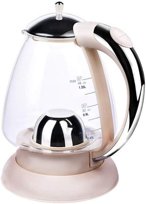 Electric Glass Kettle - 1.35 Liter Blue Led Illuminated Portable Office Auto Power Off Stainless Steel Quick Boil Tea Jug Kettle (color : Black) lofty ambition hopeful Octopus feet