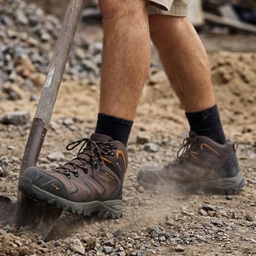 Image of NORTIV 8 Waterproof Work Boots for Men Steel Toe Safety Construction Boots ARMADILLO-STL