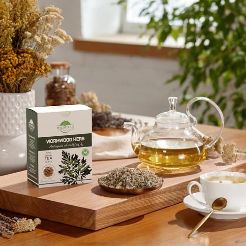 Image of 4 oz. Wormwood Tea Wormwood Herb Dried Herb Tea (Artemisia Absinthium) - 113 g Dry Wood Worm Artemisiae Absinthii Herba Artemisa Ajenjo