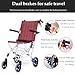 PA-DABAOO Portable Transport Wheelchair, Adult Travel Wheelchair, Foldable Aluminum Alloy Wheelchair, Compact Wheelchair, No Assembly Required, with Safety Belt