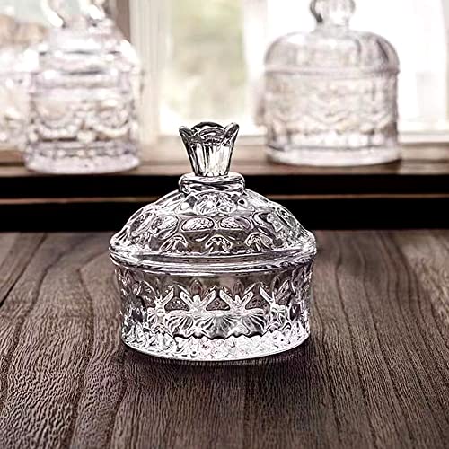 Tarro de azúcar Cuencos de vidrio decorativos de Navidad para dulces cuencos de galletas de vidrio Tarros de dulces con tapas Tarro de jengibre de dulces Tarros de boticario Tarros de calabaza Cover