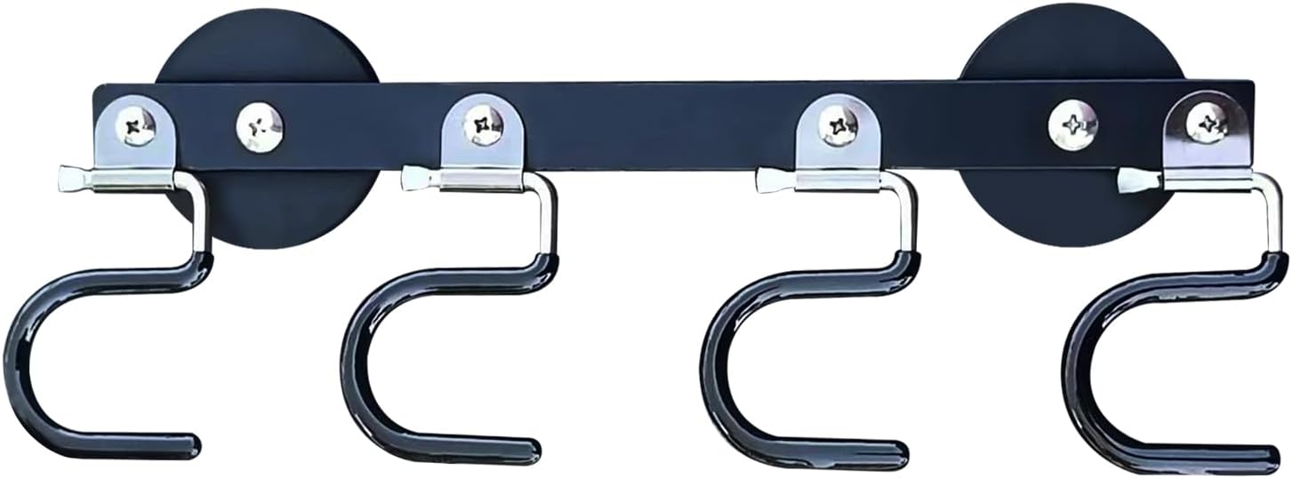 Magnetic Broom Rack-Metal Garden Tool Organizer-Mount Garage Organizers-Magnetic Hook S-Shaped-Ideal For Garages,Refrigerators, Kitchens, Pantries