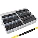 117 pcs 3:1 Dual Wall Adhesive Heat Shrink Tubing kit, 6 Sizes(Dia): 1/2", 3/8", 1/4", 3/16", 1/8", 3/32", Best Cable Sleeve Tube Assortment with Storage Case for DIY by MILAPEAK (Black)