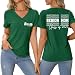 SITIEPA Senior Mom Shirts Class of 2027, V Neck T Shirts for Women Senior 2027 Short Sleeve Graphic Tees Casual Tops Deep Green
