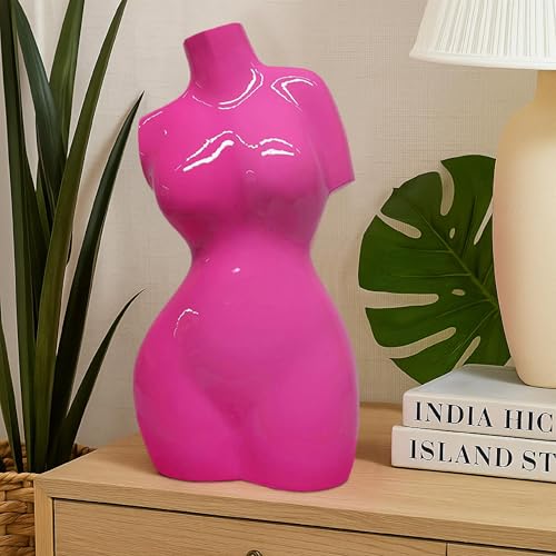 Figura torso femenino de resina rosa brillante 16 in miniatura 2