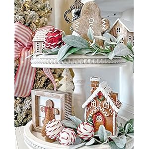 2 tiered tray wooden serving stand by felt creative home goods small shabby chic beaded tray for home decor display farmhouse country decoration kitchen or dining includes 3 custom handles white  urban country home decor