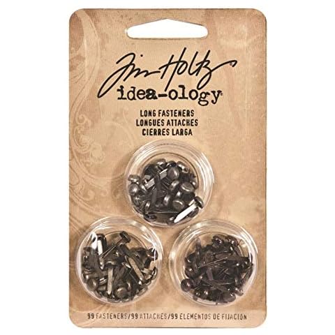 Tim Holtz Idea-ology Metal Long Fasteners, 99 per Pack, 7/16 Inches, Antique Finishes, TH92703 Cover