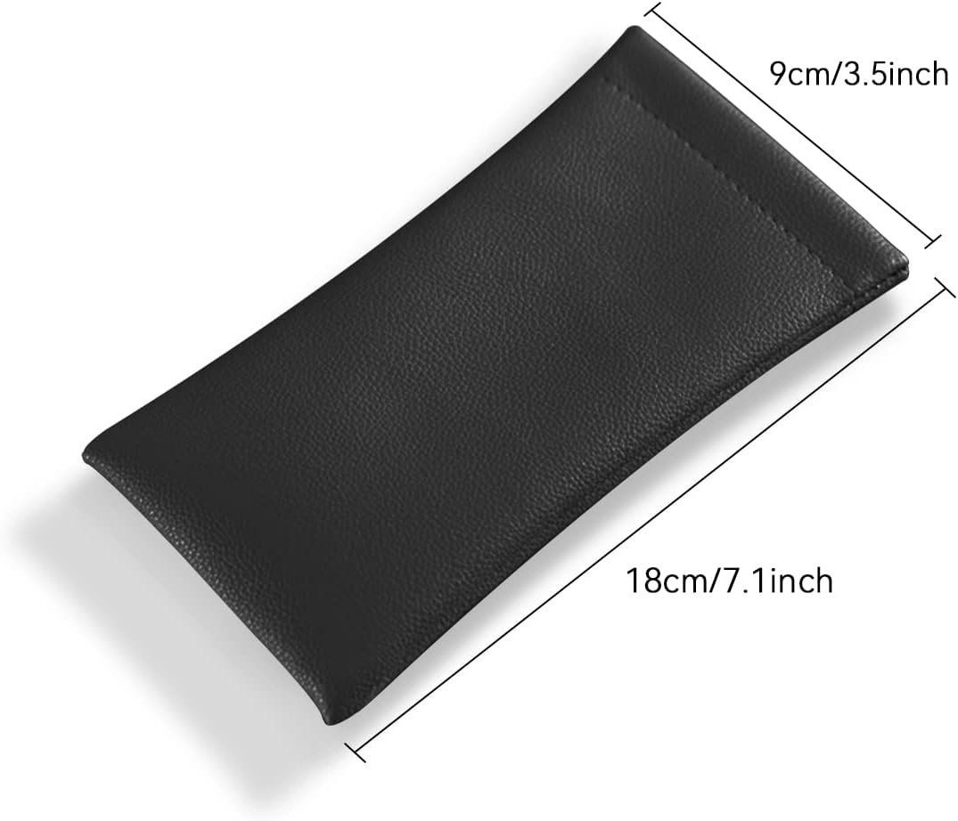 SteelFever Pack of 3 Leather Soft Eyeglass Case Pouch Squeeze Top Sunglasses Case Portable Glasses Bag for Women and Men