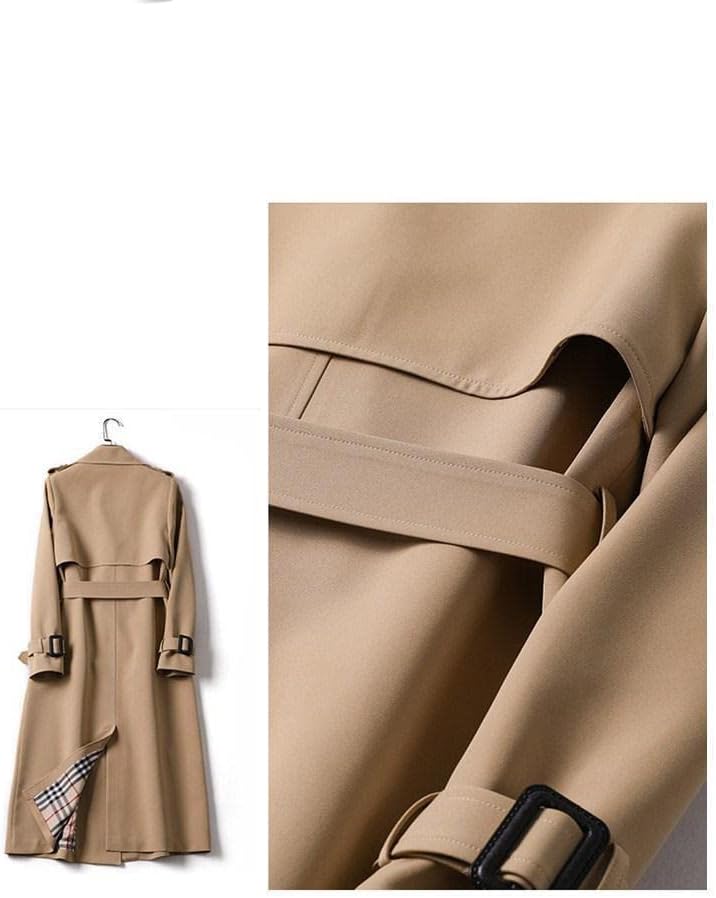Bestgift Women's windbreaker, medium long, spring and autumn, big and small, fashionable coat, knee length coat