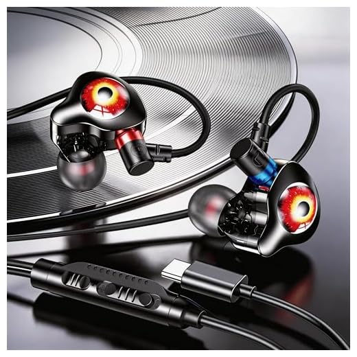 【Game Call Noise Reduction - USB-C&Cable Length 59 inches】 2026 Upgrade Edition Game in Ear Wired Headphones, Hanging Ear Style, Prominent high and Low Frequencies, 10MM Large Dynamic Coil