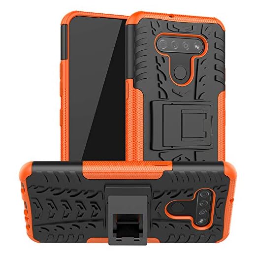 SKTGSLAMY for LG K51 Case, LG Reflect Case, [Shockproof] Tough Rugged Dual Layer Protective Case Hybrid Kickstand Cover for LG K51 (Orange)