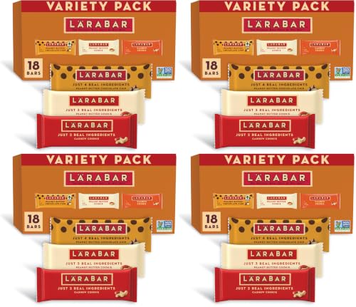 Image of Larabar Variety Pack, Gluten Free Vegan Fruit & Nut Bars, 18 Bars, 1 lb 14 oz (Pack of 4)
