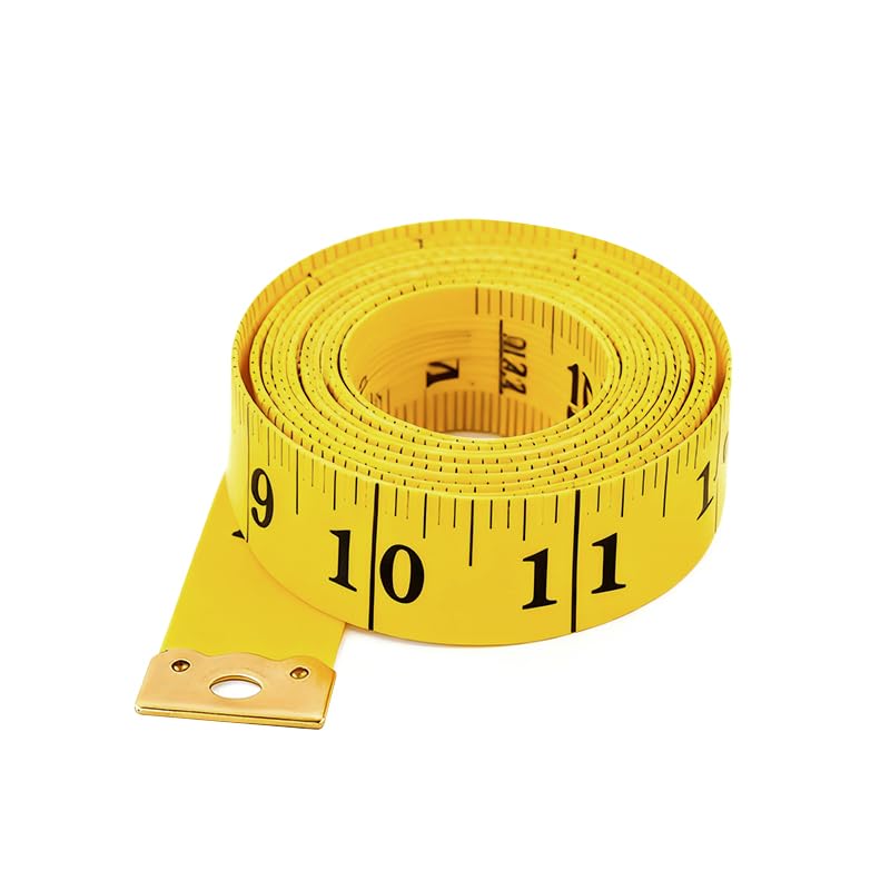 Soft Tape Pack of 2 Measure Dual Scale Standard & Metric Measurements Tape Scale Body Measuring Tape for Weight Loss Tailor Craft Ruler 60 Inches (White+Yellow) thumbnail