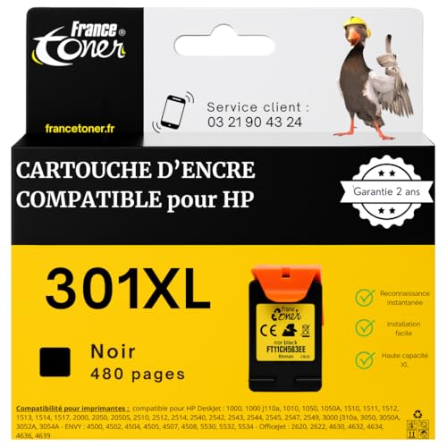 Cartouche HP 301 XL compatible noir pour simplifier le télétravail et les devoirs