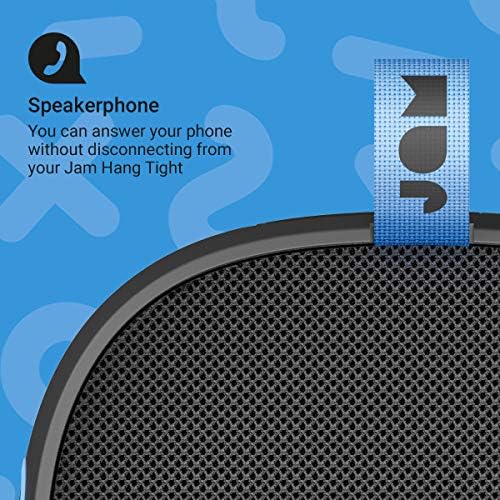 Jam Hang Tight Shower Bluetooth Speaker, 12 Hour Playtime, Waterproof, Dust Proof, Drop Proof IP67 Rating, Mono 5w Driver, Built in Speakerphone, Aux In Port, Integrated USB - Black