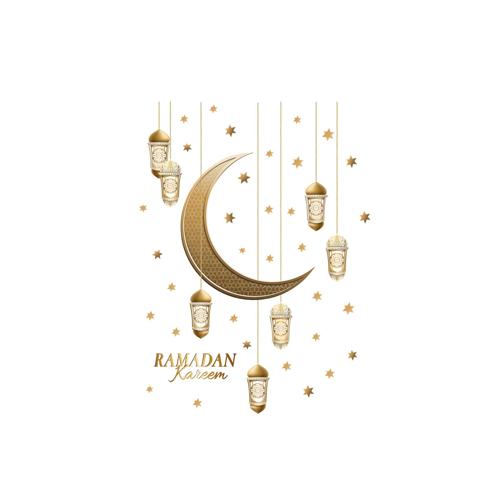 Okdance Autocollants muraux en acrylique pour la maison musulmane islamique - pour l'Aïd Mubarak - Ramadan Kareem - Doré
