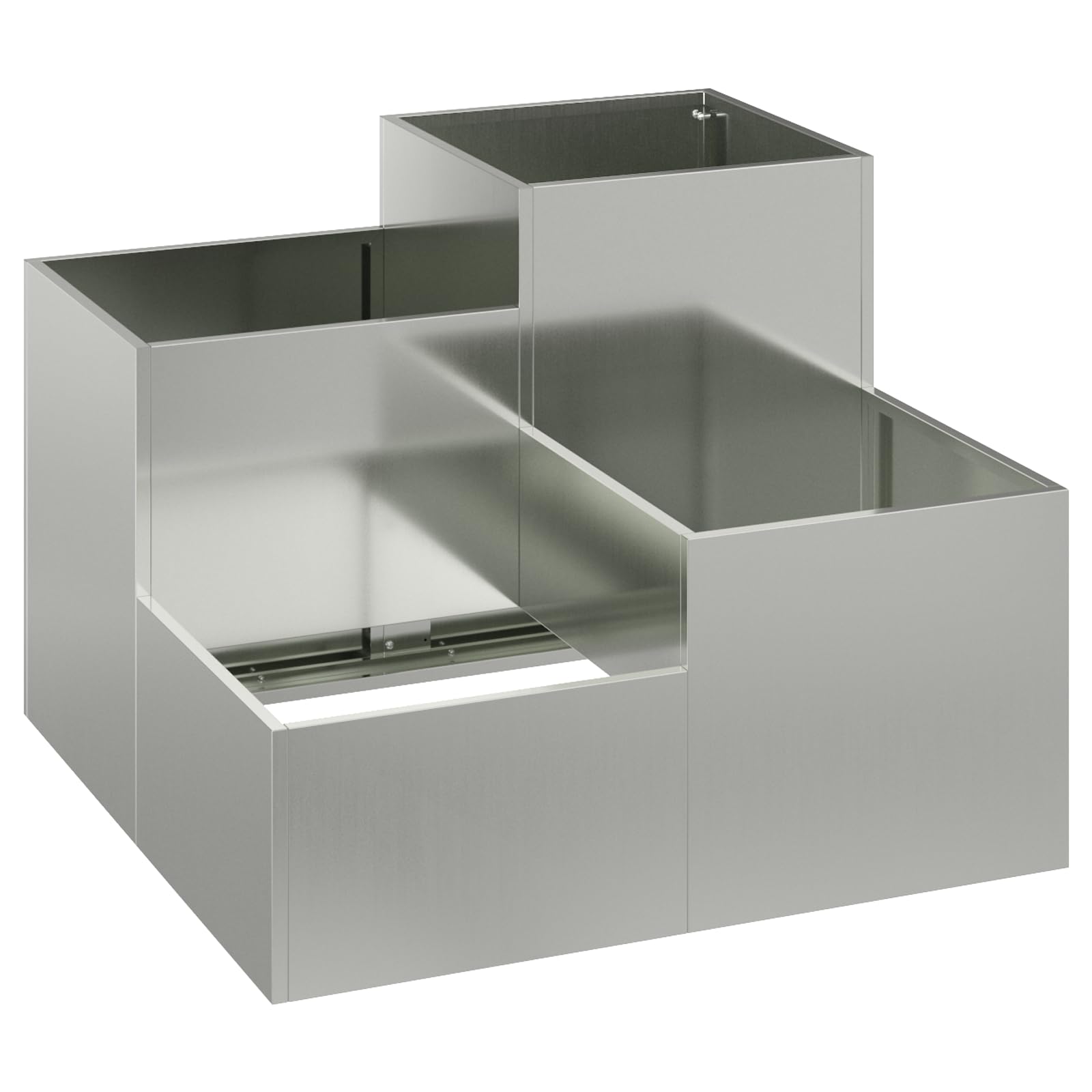 vidaXL garden planter box - galvanized steel, 100x60cm, outdoor plant container for balcony/patio/garden - silver, durable/uv, rectangular