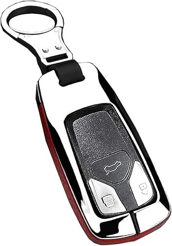 Miniatura 9 de ontto Funda para llavero compatible con Audi de piel de metal para llaves de protección completa compatible con Audi A4 S4 RS4 B9 A5 F5 4M TT FV TTS